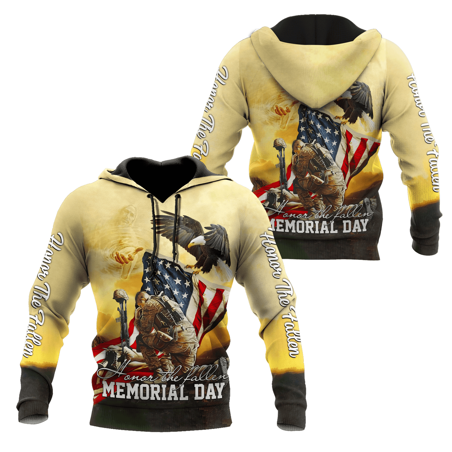 Honor the Fallen Memorial Day US Veteran 3D All Over Printed Unisex Hoodie