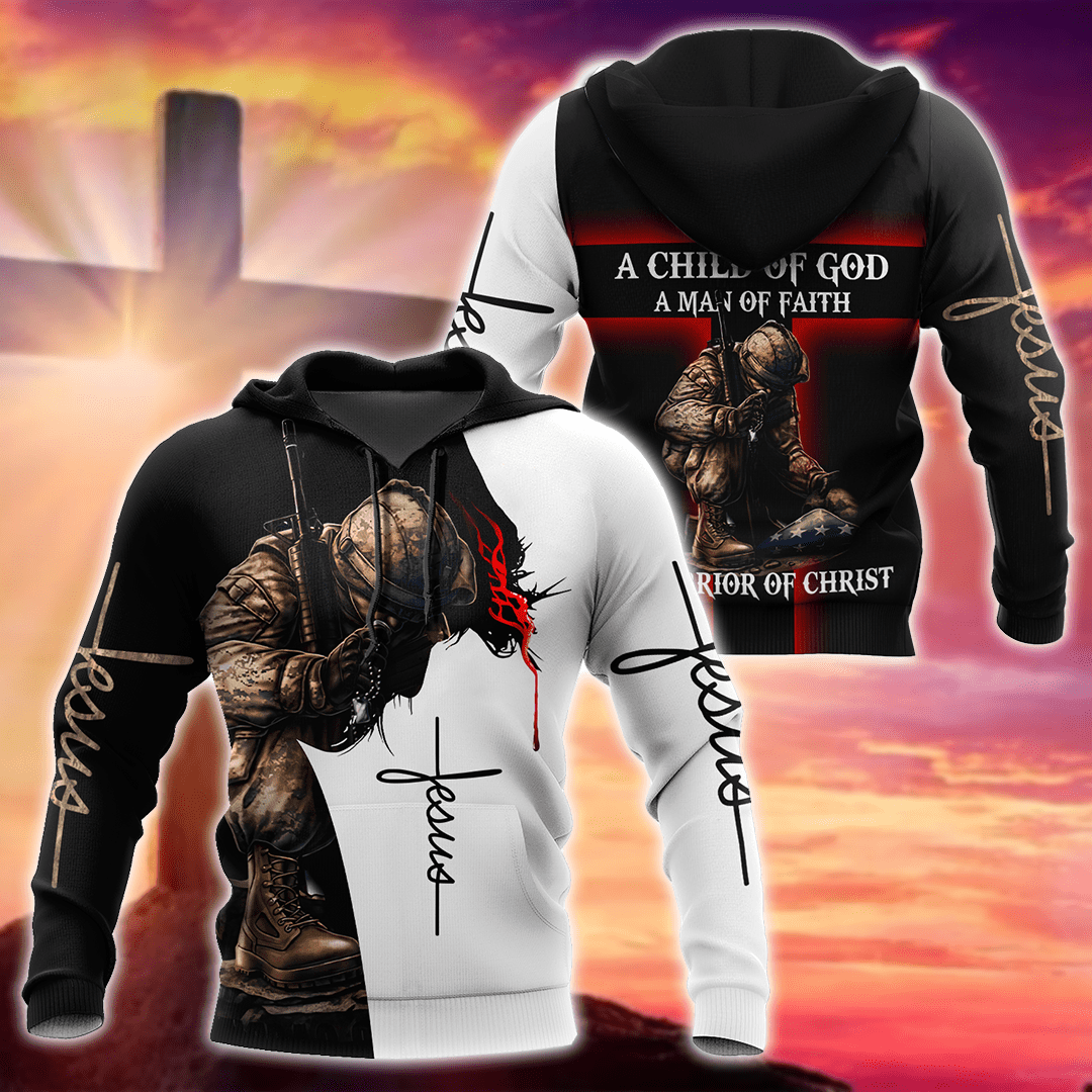 Jesus Christ Veteran 3D Printed Hoodie, T-Shirt for Men and Women