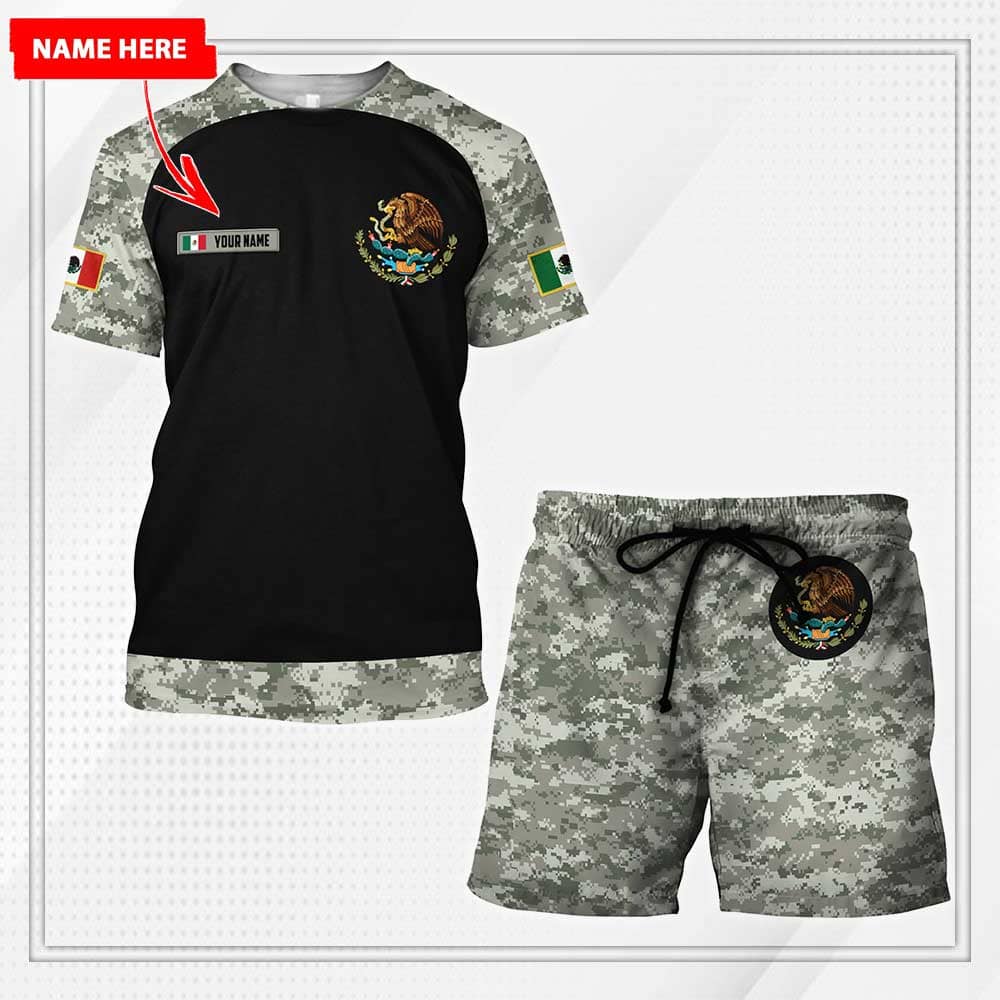 Mexico Combo T-shirt and Short Personalized name 3D All Over Printed no12