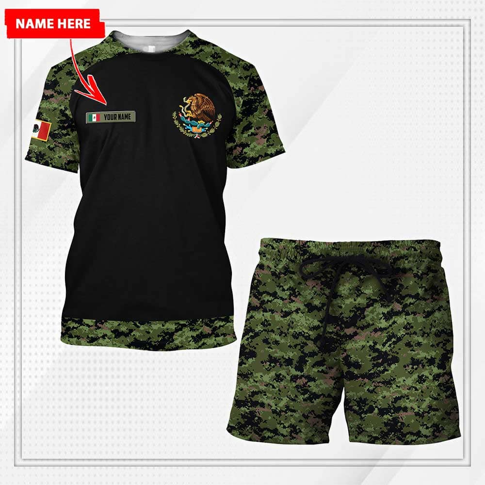 Mexico Combo T-shirt and Short Personalized Name 3D All Over Printed no10