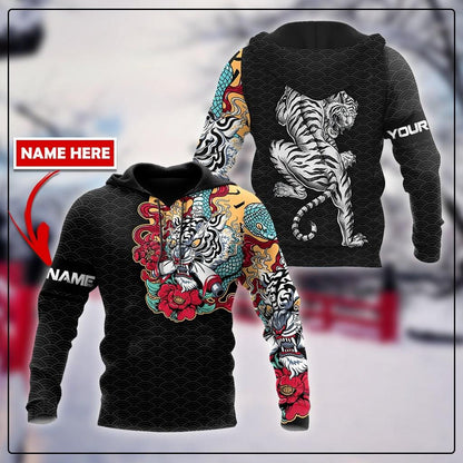 Custom Name Japanese Tiger 3D All Over Printed Unisex Shirts