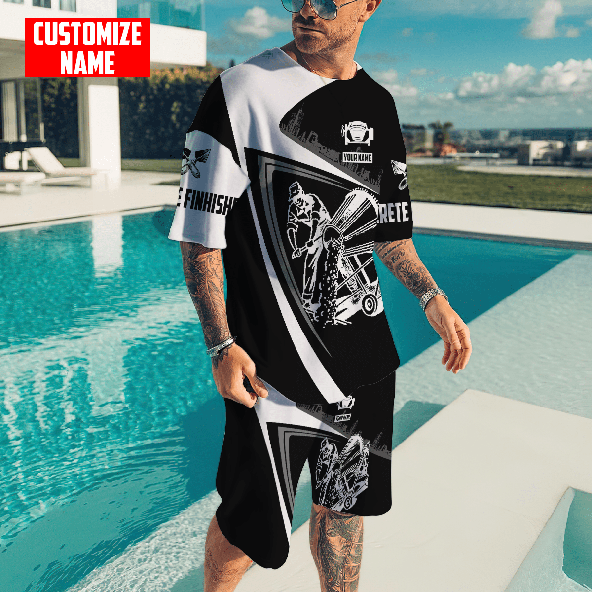 Customized Name Mixer Concrete Finisher 3D All Over Printed Unisex Shirts