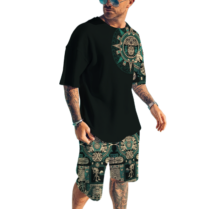 Aztec Mexican Combo T-shirt and Short 3D All Over Printed