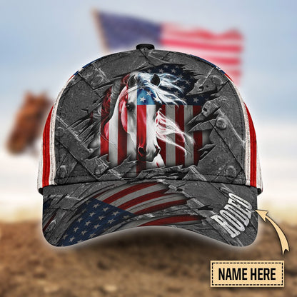 Personalized Name Rodeo Classic Cap American Horse Rider Ver 3