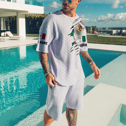 Personalized Name Mexico Combo T-shirt and Short 3D All Over Printed