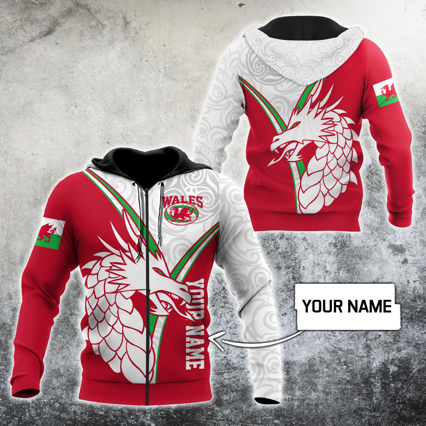 Premium Personalized 3D Printed Wales Dragon Shirts MEI