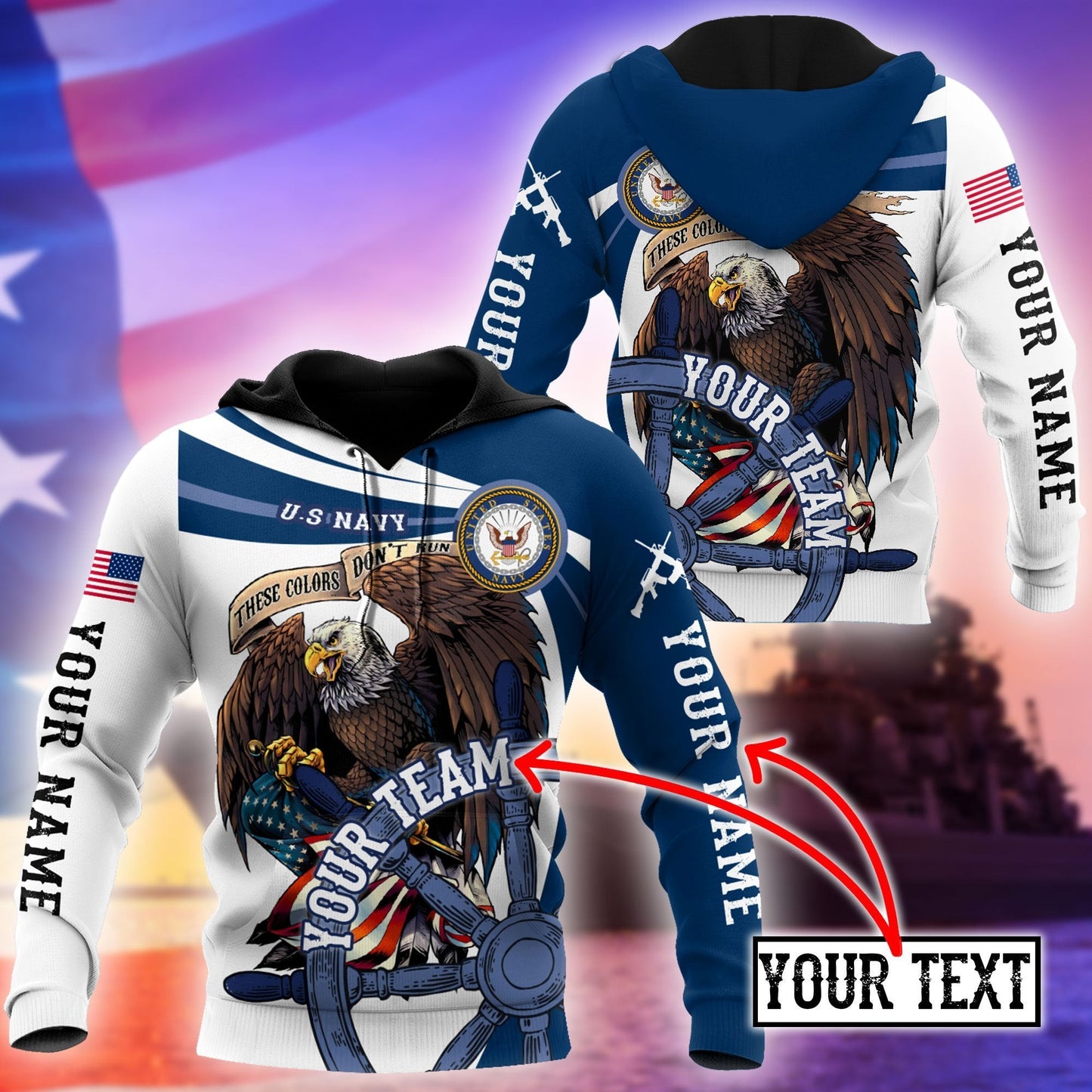Custom name US Navy Veteran Team Boat 3d printed shirts Proud Military
