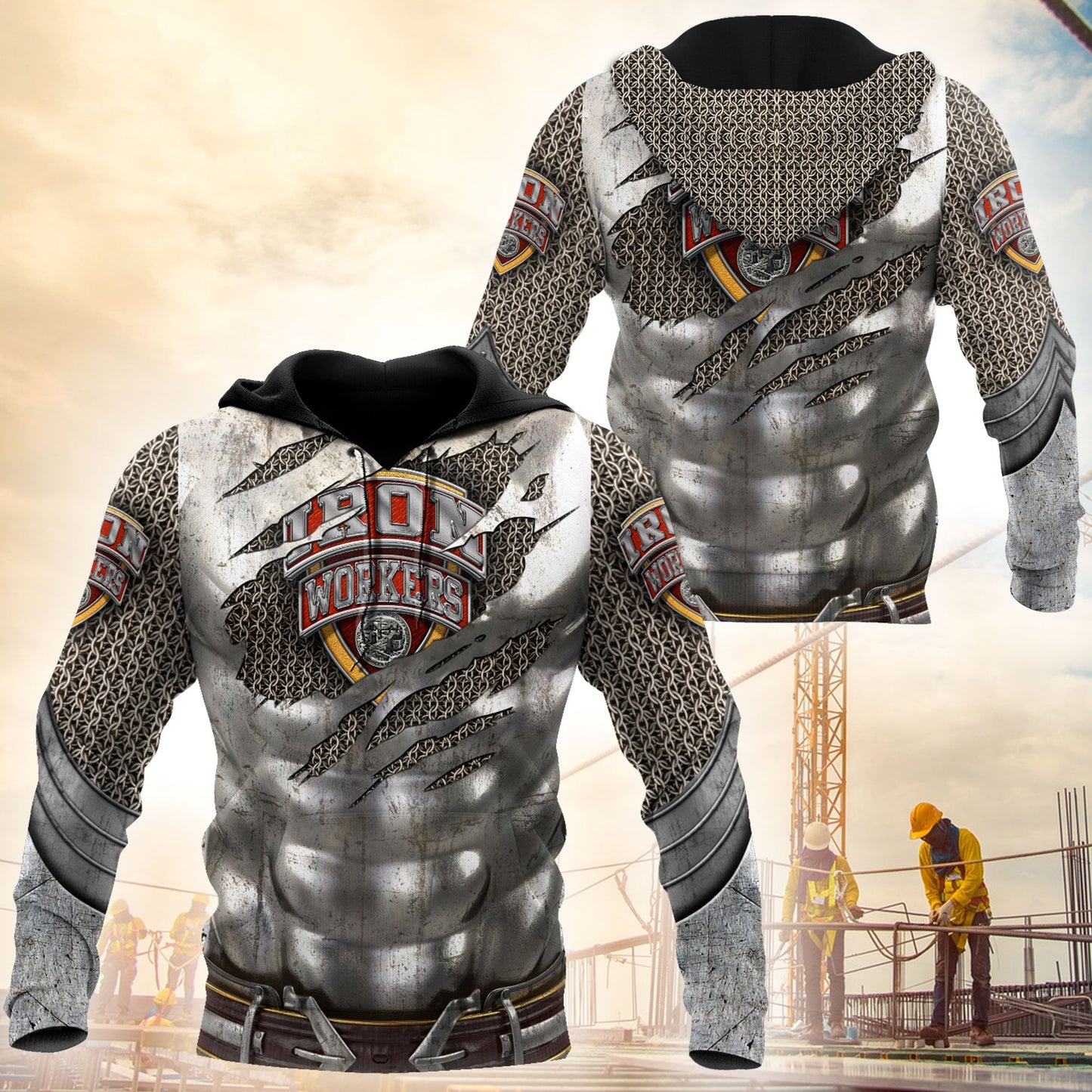 Ironworker 3D All Over Printed Unisex Hoodie