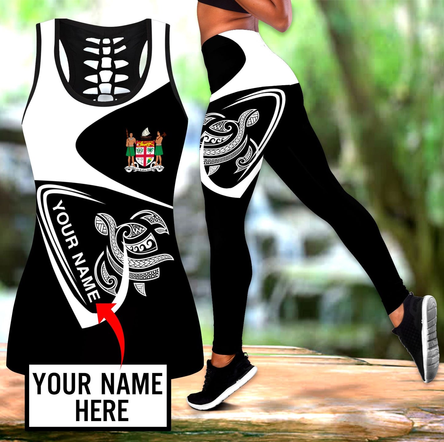 Premium Legging & Tank top Polynesian Fiji Custom Name ML