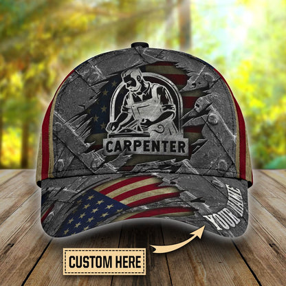Personalized Name American Carpenter Classic Cap