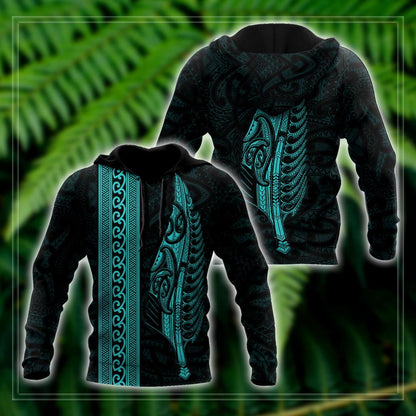 Maori Silver Fern Turquoise 3D Printed Unisex Shirts