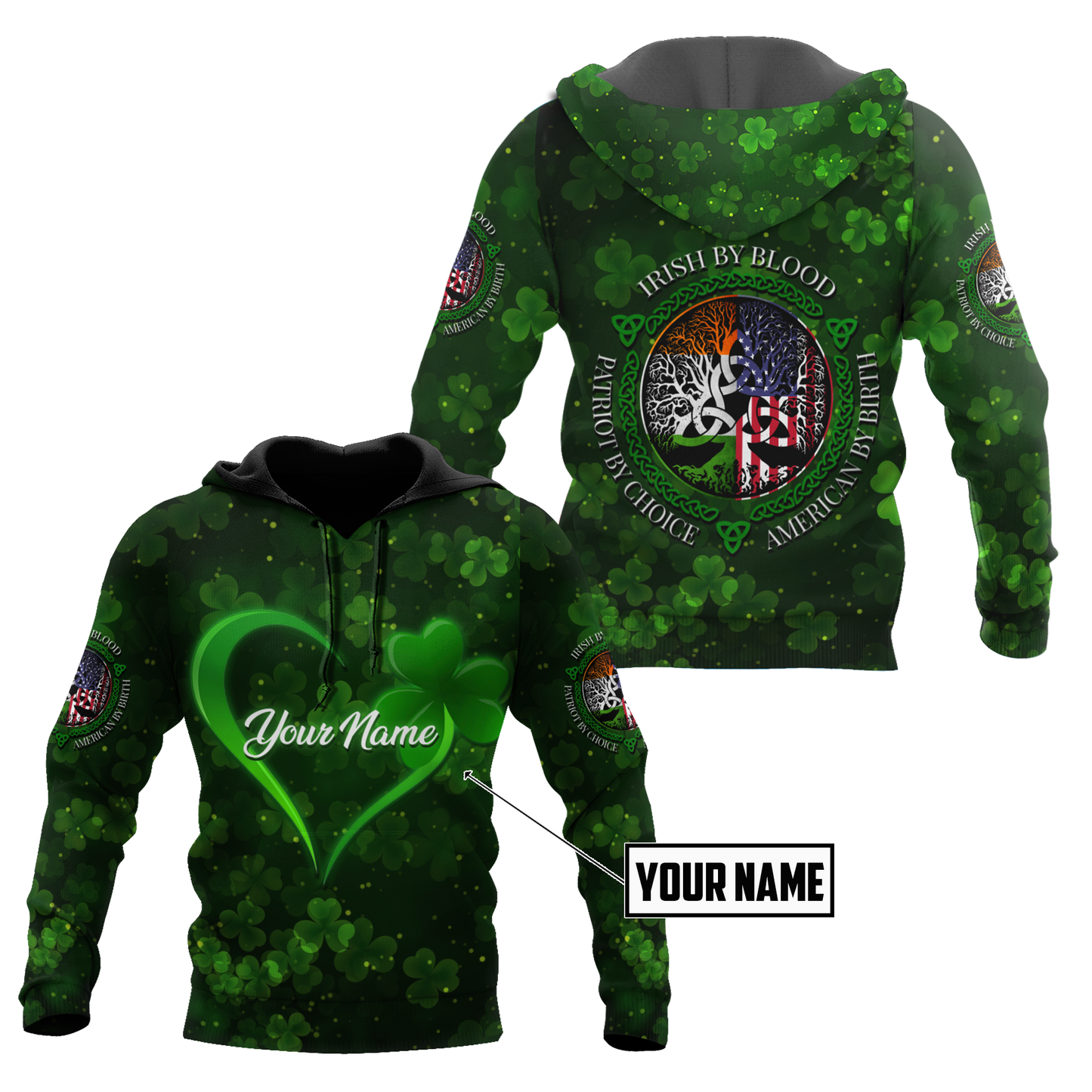 Irish By Blood American By Birth 3D All Over Printed Shirts