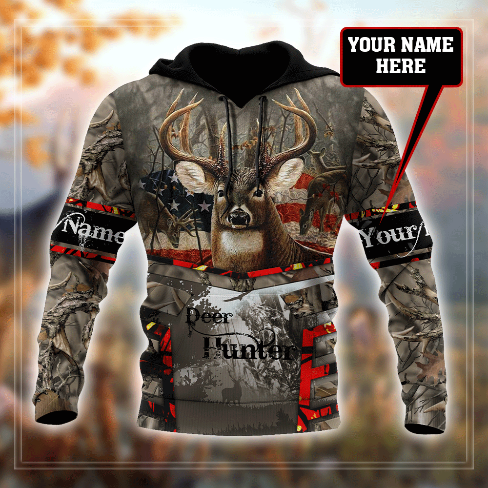 Deer Hunting Personalized Name 3D All Over Printed Shirts
