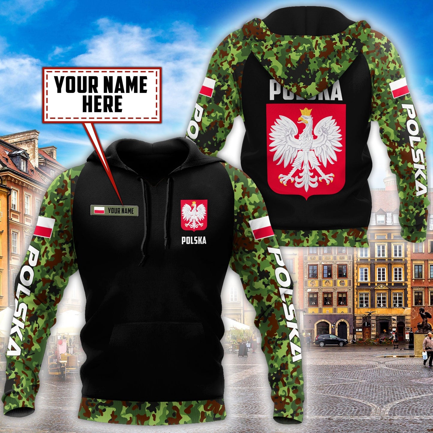Personalized Polska 3D All Over Printed Unisex Hoodie