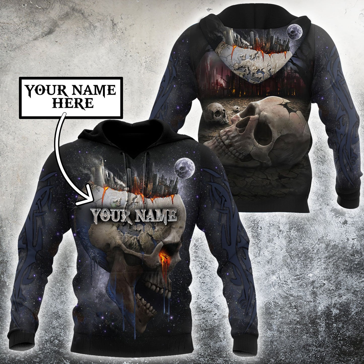 Customize Name Tattoo Skull Hoodie For Men And Women NTN15032104