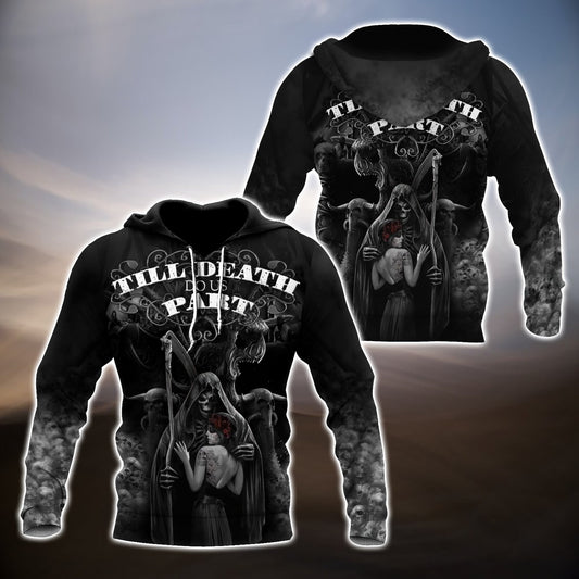 Skull 3D All Over Printed Unisex Shirts Skull Couple