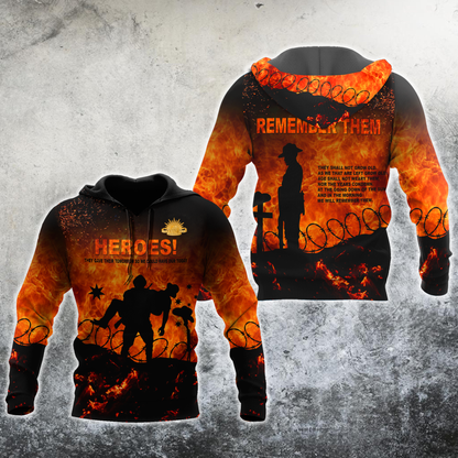 Premium Unisex Hoodie Remember Anzac Day ML