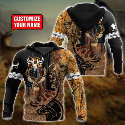 Deer Hunting Personalized Name 3D All Over Printed Shirts