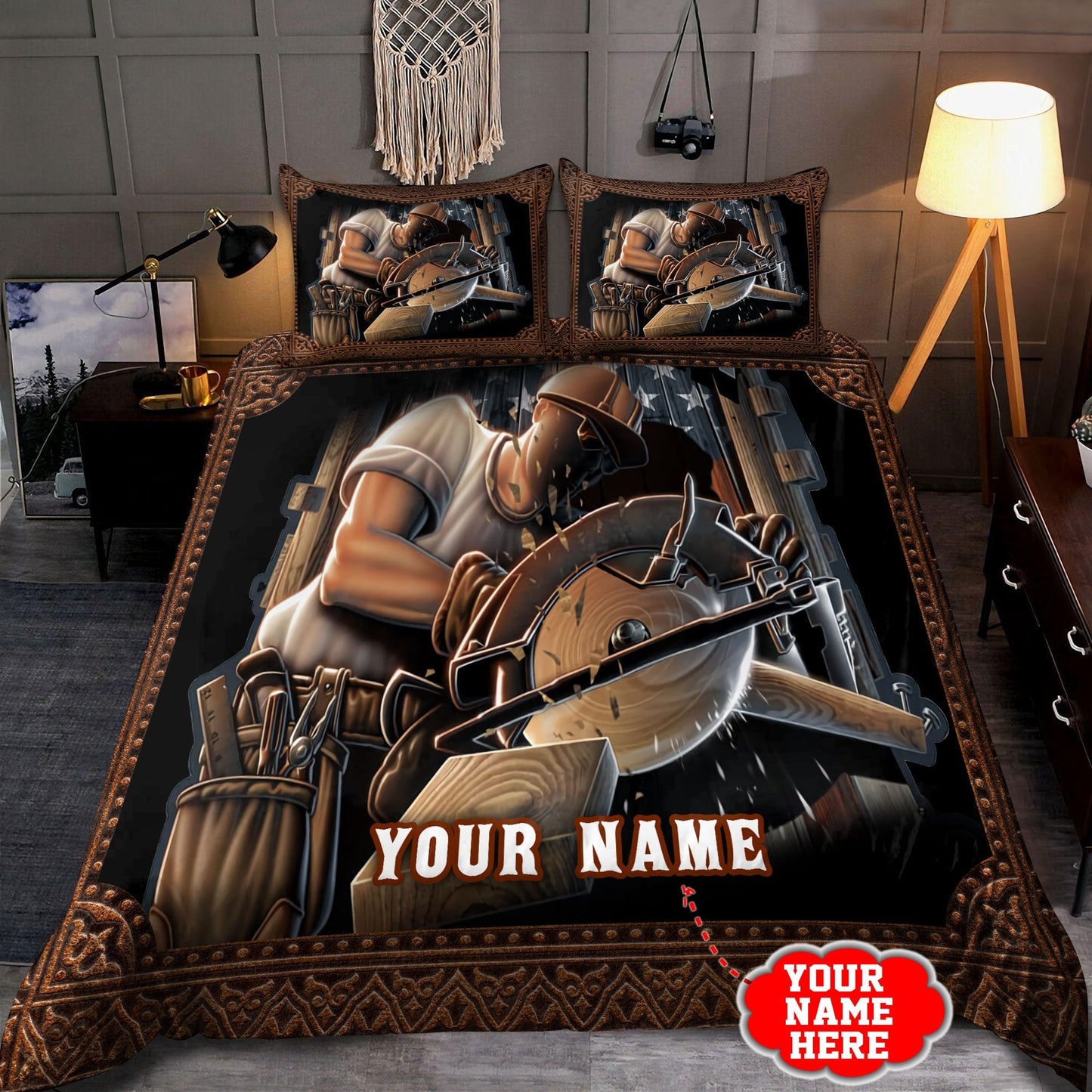 Personalized Name Carpenter Bedding Set
