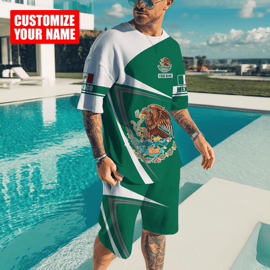 Personalized Name Mexico Combo T-shirt and Short 3D All Over Printed