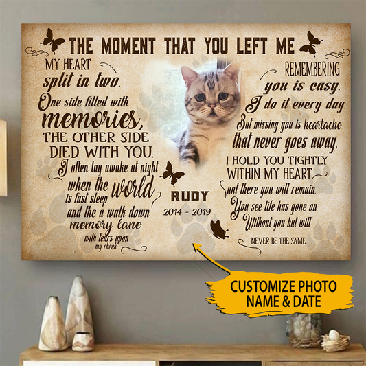 The Moment That You Left Me Horse Customized Pet Picture Frame Poster Memorial Gifts