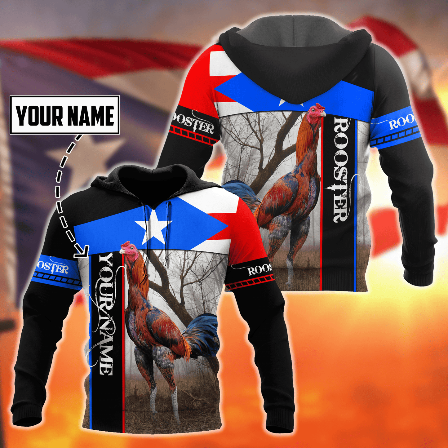 Personalized Mexican Rooster 3D Printed Unisex Shirt