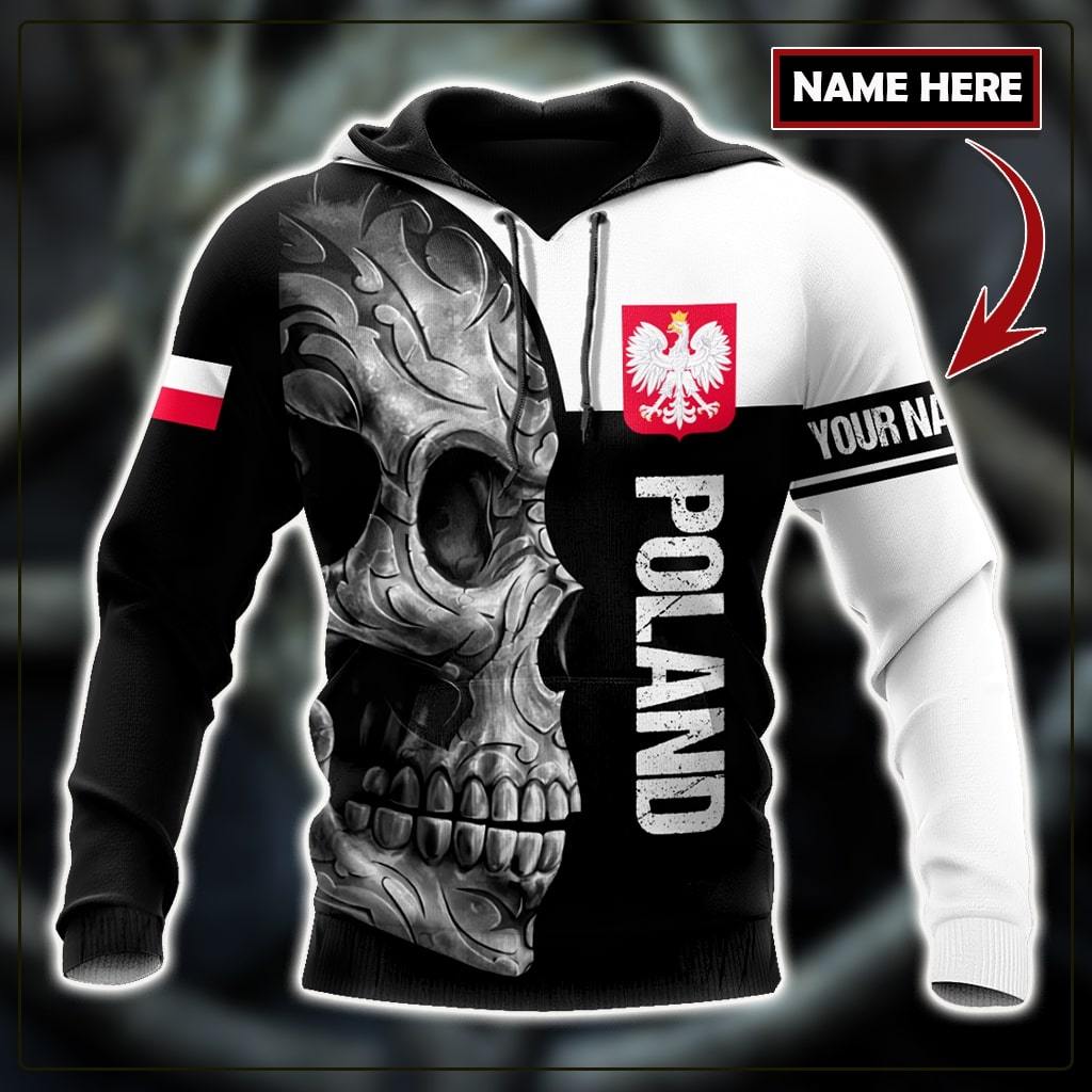 Personalized Polska Skull 3D All Over Printed Unisex Hoodie