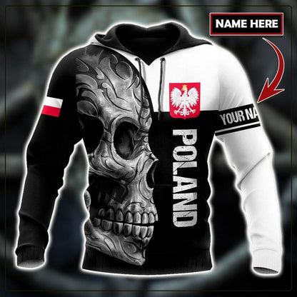 Personalized Polska Skull 3D All Over Printed Unisex Hoodie