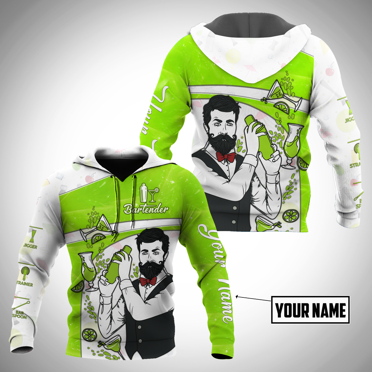 Customize 3D All Over Printed Bartender for men DA19052105