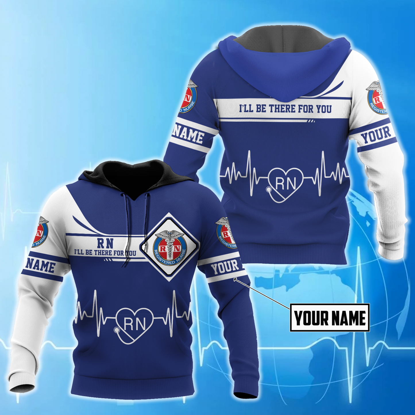 Premium Nurse Personalized Name 3D All Over Printed Unisex Shirts
