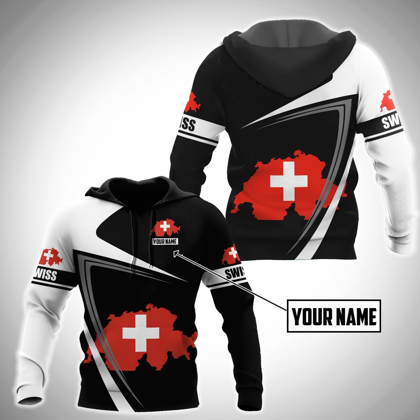 Customize Switzerland Hoodie 3D All Over Printed Unisex Hoodie