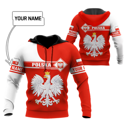 Personalized Polska 3D All Over Printed Unisex Hoodie Old