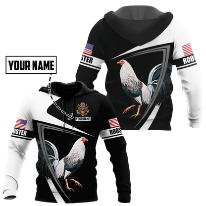 Personalized Rooster 3D Printed Unisex Shirt