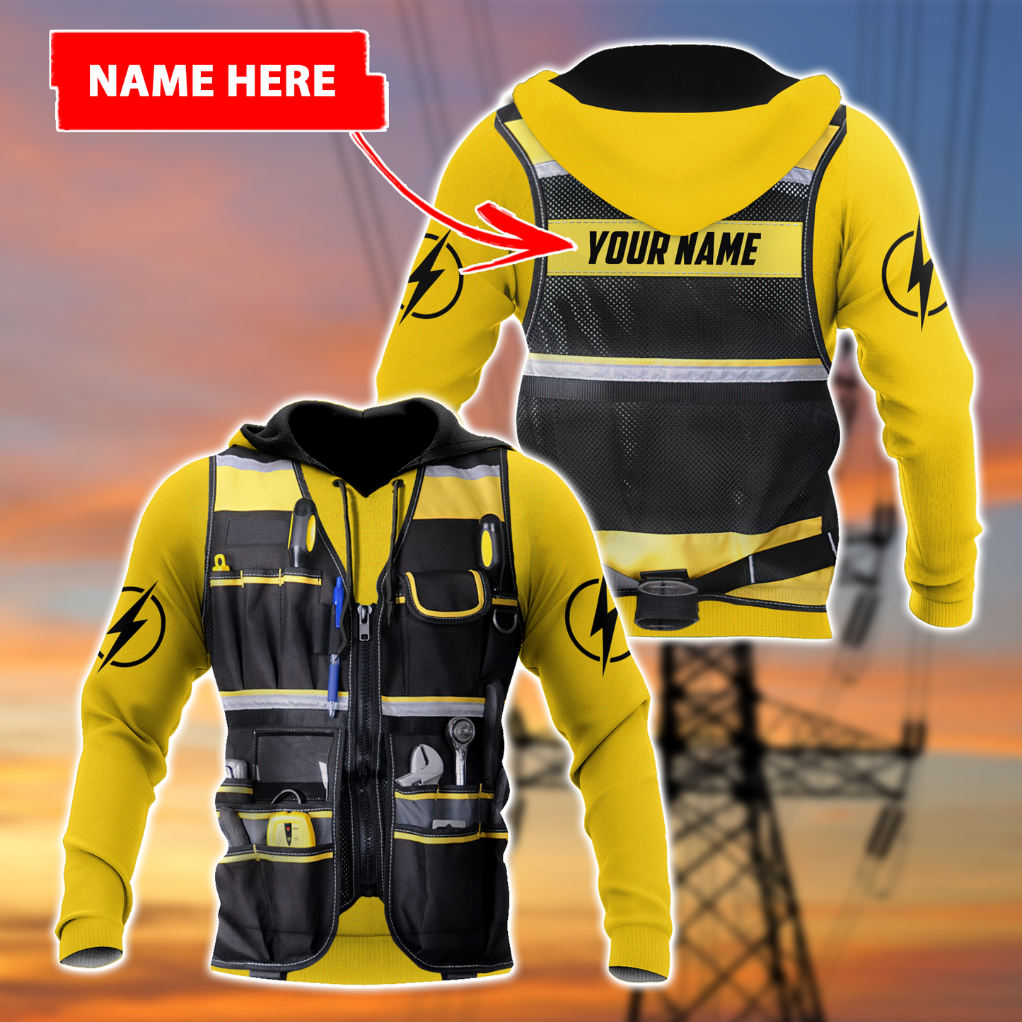 Customize Name Electrician 3D All Over Printed Unisex Shirts DD22052103