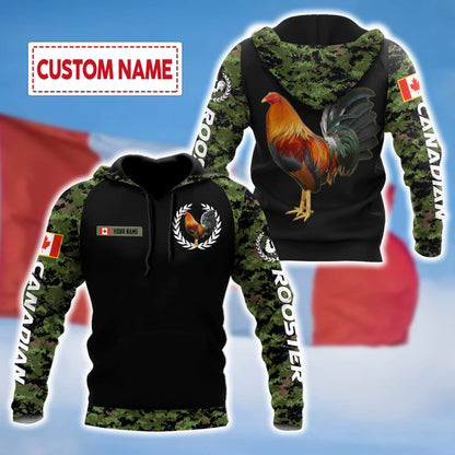 Personalized Canadian Rooster 3D Printed Unisex Shirt