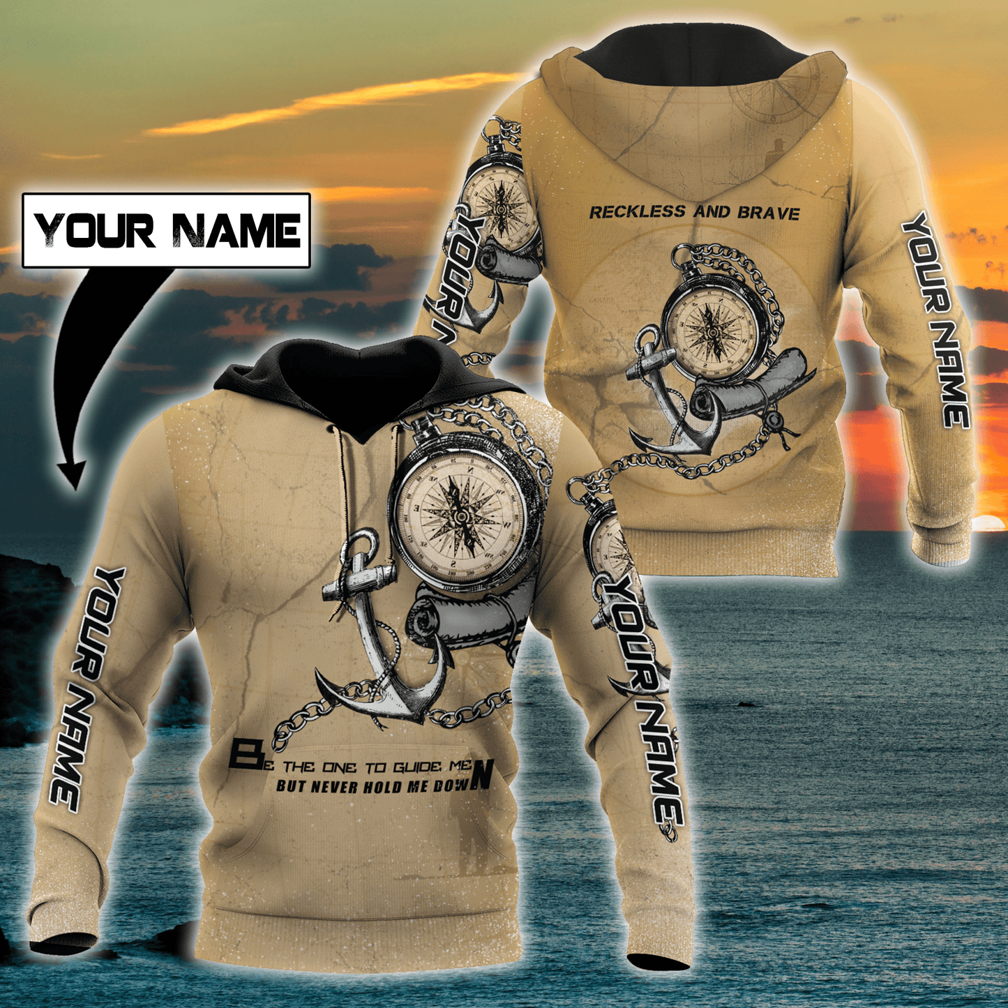 Custom name Proud Seaman Meaningful Tattoo unique 3d design Cloak