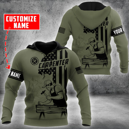 Personalized Name Carpenter 3D All Over Printed Unisex Shirts American Carpenter Ver 3