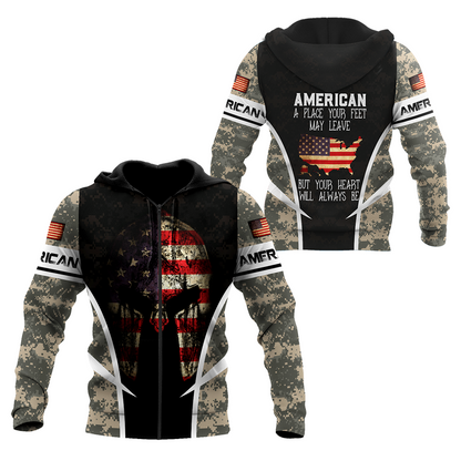 American 3D Over Printed Unisex Deluxe Hoodie ML MH25052102