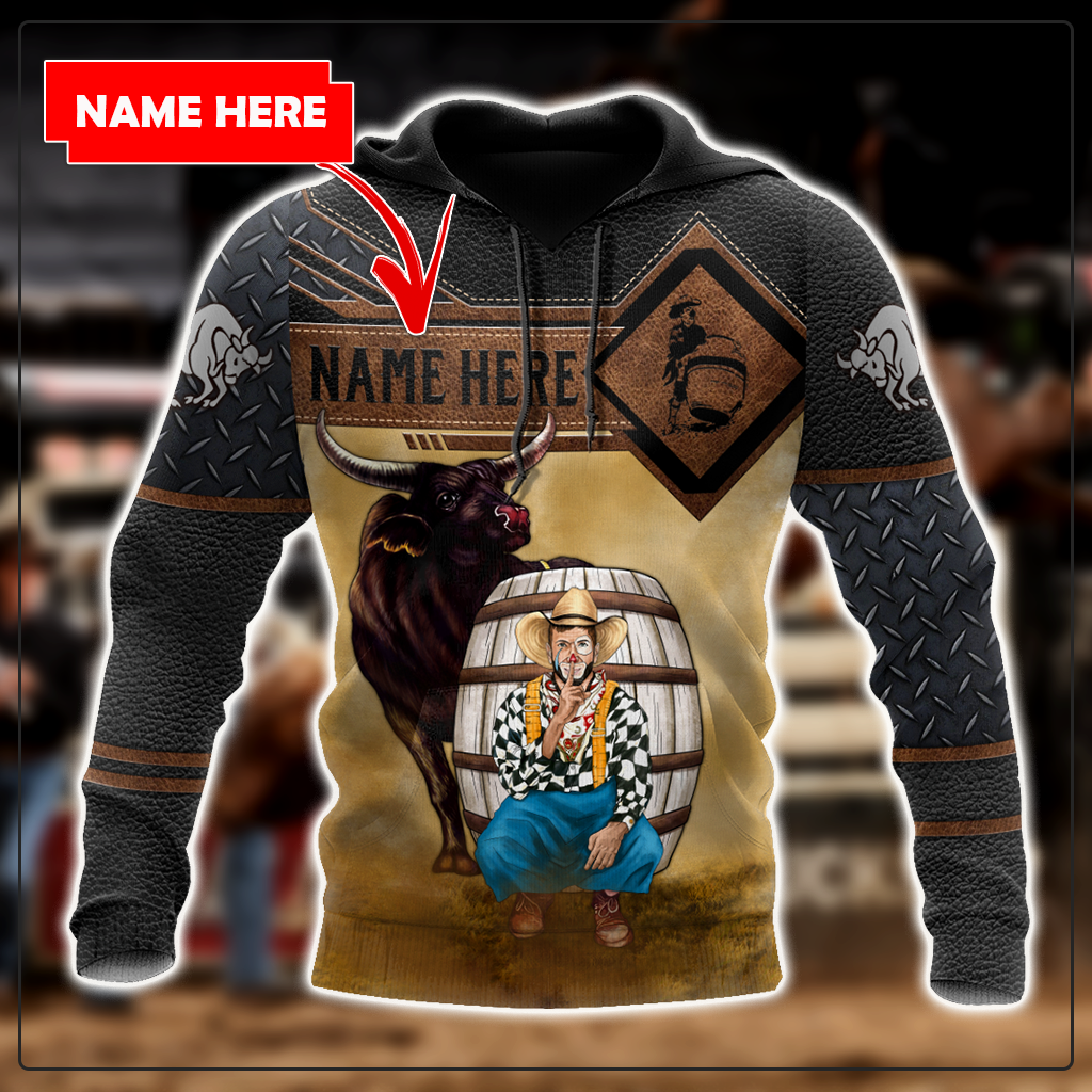 Personalized Name Bull Riding 3D All Over Printed Unisex Shirts Rodeo Clown