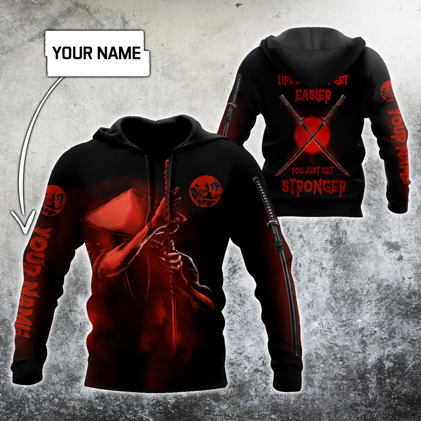 Customize Name Samurai Tattoo Japan 3D All Over Printed Unisex Shirt