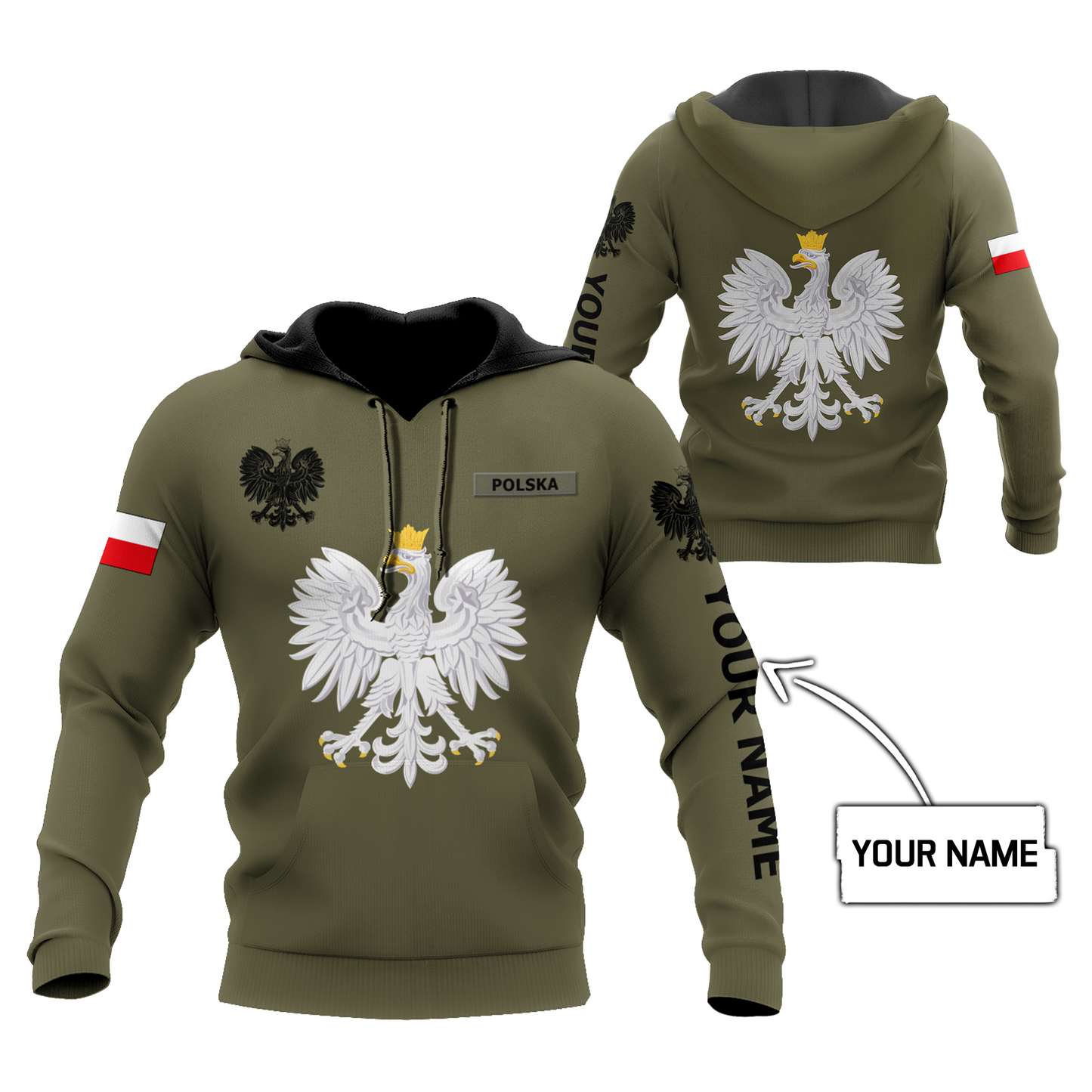 Personalized Polska 3D All Over Printed Unisex Hoodie