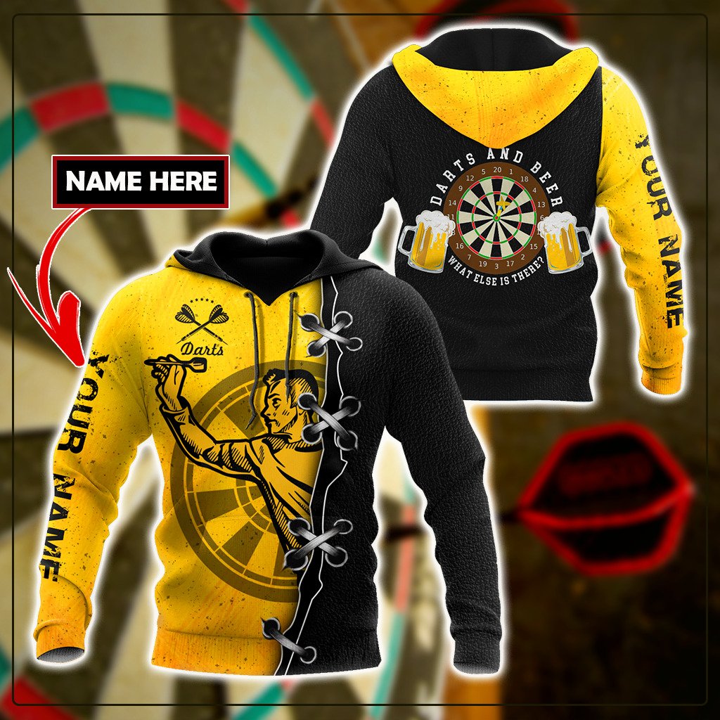 Darts Player No 7 Personalized Name 3D All Over Printed Unisex Hoodie