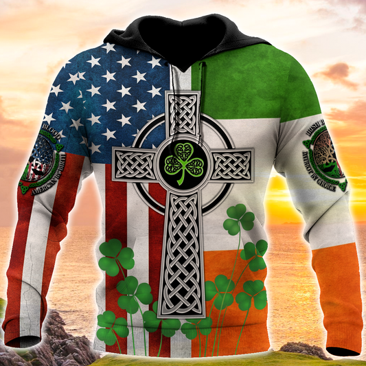 Irish Celtic Knot Cross St.Patrick day 3D Design print shirts