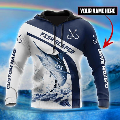 Custom name Marlin fishing design 3d print shirts (special sleeves)