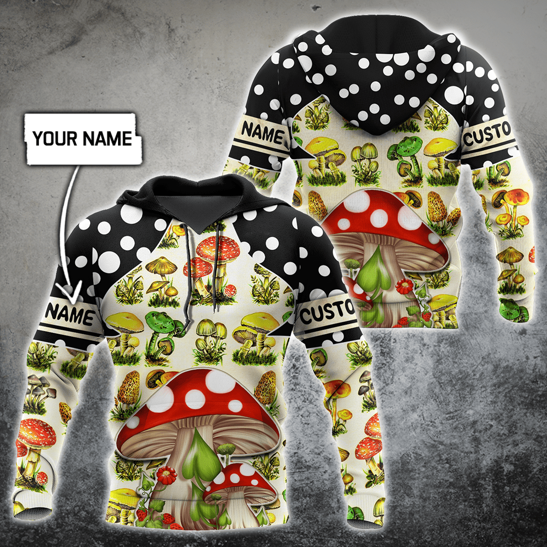 Customize Name Mushroom Hippie3D All Over Printed Unisex Shirts