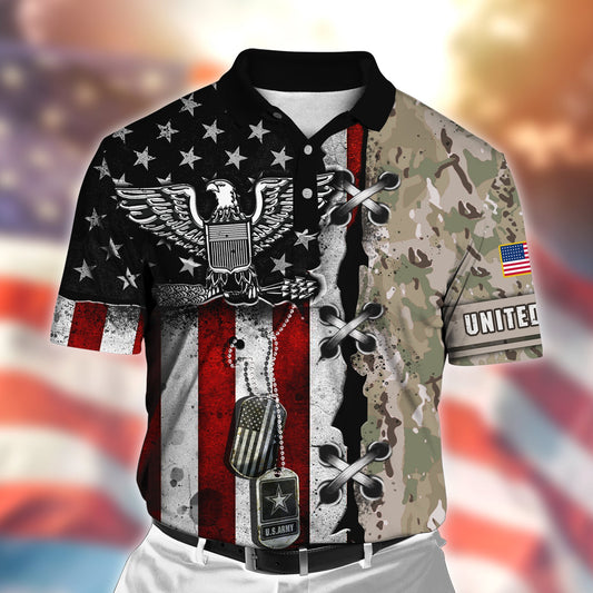 US Army Veteran American Flag 3D All Over Printed Shirts