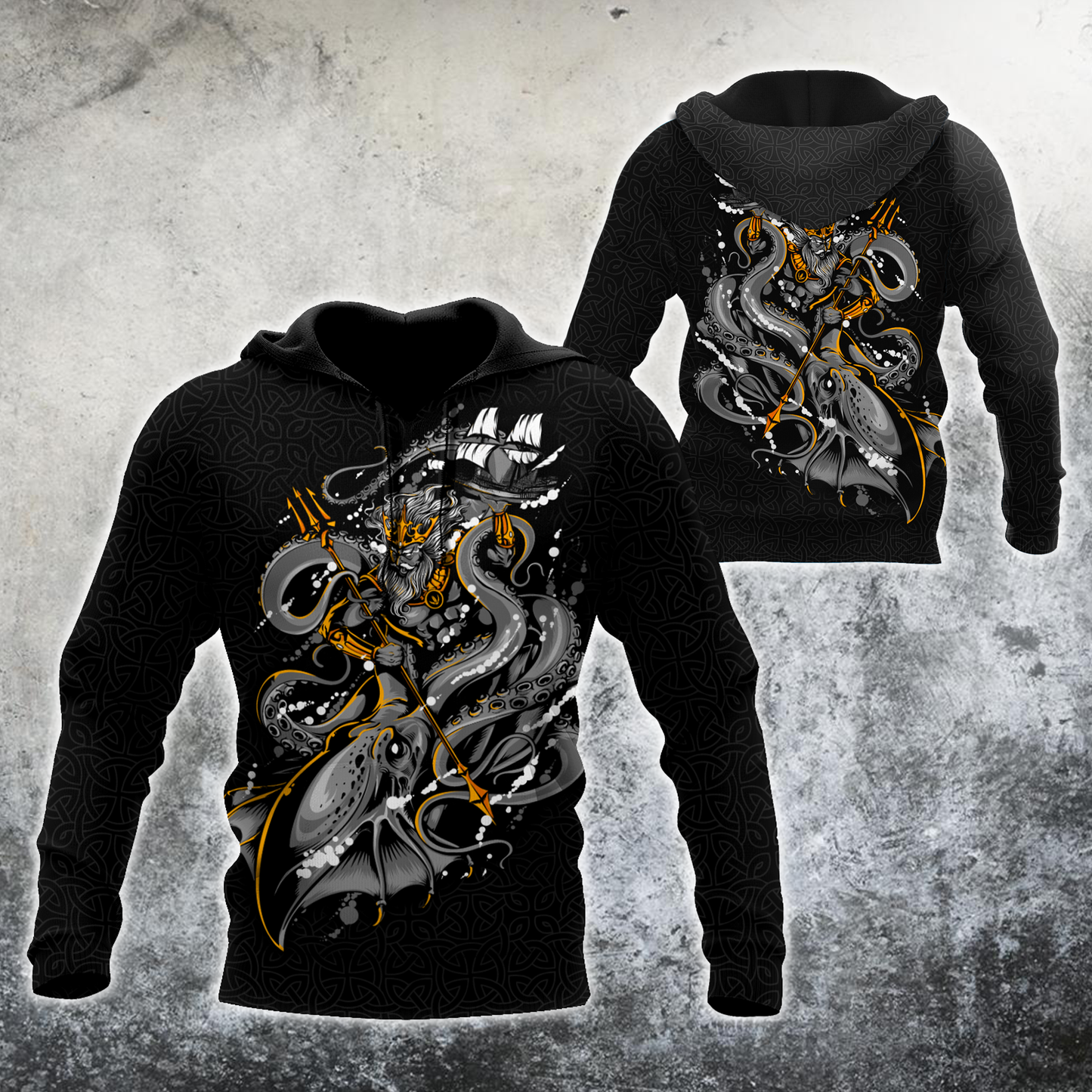 Premium Unisex Hoodie Kraken Octopus And Poseidon ML SN20022101