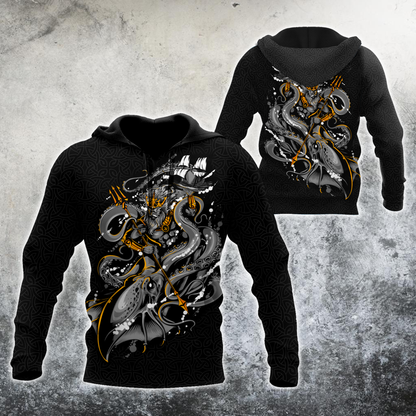 Premium Unisex Hoodie Kraken Octopus And Poseidon ML SN20022101