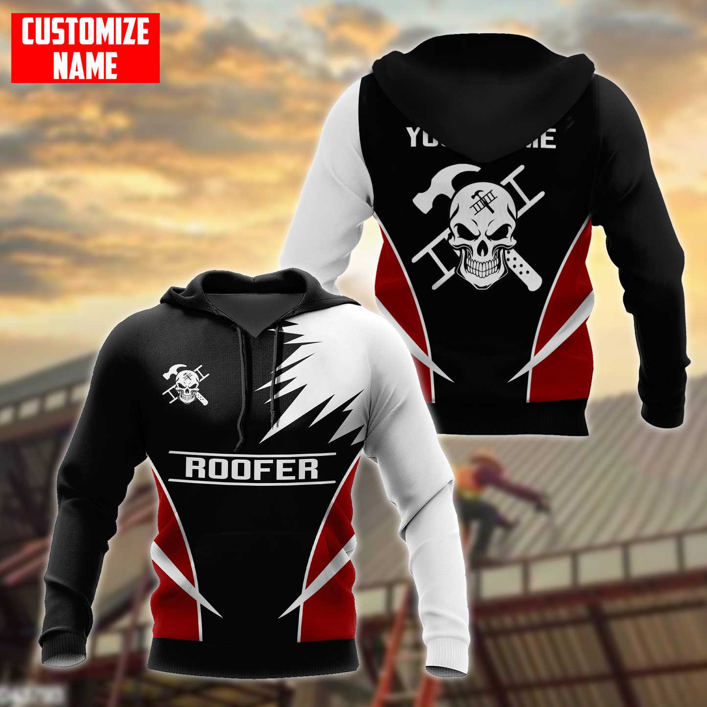 Premium 3D Printed Personalized Roofer Shirts MEI