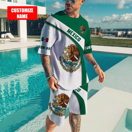 Personalized Name Mexico Combo T-shirt and Short 3D All Over Printed